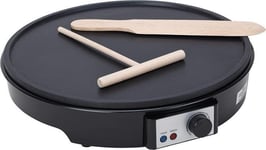 Pancake Crepe Maker Electric Non-Stick Cooking Plate + Free Utensils 1000W Black