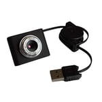 8 Million Pixels Mini Webcam HD Web Computer Camera for Desktop Laptop USB Plug and Play for Video Calling - Black