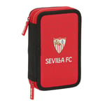 Dobbelt penalhus Sevilla Fútbol Club Sort Rød 12.5 x 19.5 x 4 cm (28 Dele)