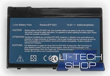 LI-TECH Batterie Compatible pour Ordinateur Portable Acer LC-BTP01-020 14,4 V 14,8 V