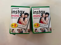 40 Shots Fuji Instax Mini Film Fujifilm Mini 11 9 8 7s & Mini 90, 50, 40 2 packs