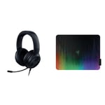 Razer Kraken X - Multi-Platform Wired Gaming Headset, Black & Sphex V2 Mini Ultra Thin Polycarbonate Gaming Mouse Mat (Adhesive Base Gaming Mouse Pad for All Mouse Sensors in Chroma Design)