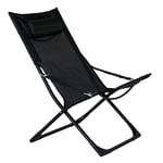 Venture Home Solstol Sherman 2-pack Seville Foldable relax chair - Black frame/black cushion 1013-408