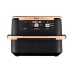 Ninja Foodi FlexDrawer Air Fryer, Dual Zone with Removable Divider, Large 10.4L Drawer, 7-in-1, Air-Fryer, Air Fry, Roast, Bake, Crisp, Non-Stick Dishwasher Safe Parts, Black and Copper, AF500UKCP