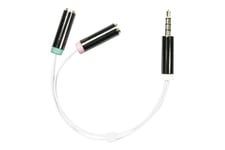 DELTACO AUD-207 - headset-adapter - 10 cm