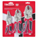 Trojan - Lock-Grip Pliers (Mole Grips) 3 Piece Set - Good Quality - Brand New