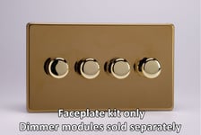 Varilight WDVD4S Matrix Faceplate Kit, screwless polished brass, 4-gang