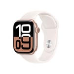 Apple Watch Series 10 GPS 42mm 2024 Returex Rose Gold Aluminium Case with Light Blush Sport Band - S/M