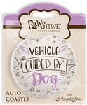 Angelstar 13484 Vehicle Guided By A Dog Pawsitive Absorbent Auto Coaster, 2-3/4", Multicolor
