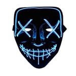 The Purge LED Neon Mask, Halloween - Blå