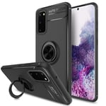 For Samsung Galaxy Note 10 Lite (6.7") Case, Slim Gel Rubber Shock Proof Phone Cover, Magnetic Ring [Kickstand] With [360 Rotation] For Samsung Galaxy Note 10 Lite (SM-N770F) & Samsung A81 - Black
