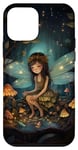 Coque pour iPhone 12 mini Woodland Fairy Glow Champignon lumineux Art