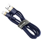 Baseus USB-A till Lightning kabel 1.5A QC, 2m - Blå/Guld