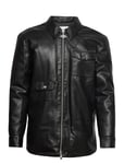 Army Zip Overshirt Designers Jackets Leather Black HAN Kjøbenhavn