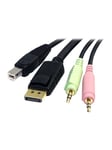 StarTech.com 4-in-1 USB DisplayPort KVM Switch Cable w/ Audio & Microphone - video / USB / lydkabel