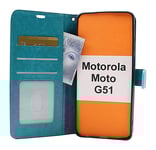 Crazy Horse Wallet Motorola Moto G51 (Turkos)
