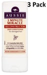 3 x 75ml Aussie 3 Minute Miracle Reconstructor - Deep Conditioner for damaged ha