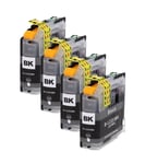 4 Black Ink Cartridges Use with Brother MFC-J4625DW MFC-J480DW J5320DW NON-OEM