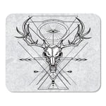 Skull Deer Ink Graphic Technique Home School Game Player Computer Worker MouseMat Mouse Padch