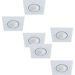 2 PACK 3 PACK Flush Ceiling Downlight Brushed Aluminium Square 3x 5W GU10