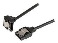 StarTech.com Câble rond à verrouillage SATA vers SATA coudé à angle droit de 45cm - Cordon Serial-ATA III 6Gb/s - Noir - Câble SATA - Serial ATA 150/300/600 - SATA (R) pour SATA (R) - 45.72 cm -...