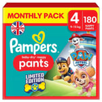 Pampers Paw Patrol Baby Dry Size 4 Diaper Pants 9-15kg Monthly Pack 180 Nappies