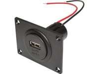 Uttag Infälld Montering, Klämhylsa, Platta Procar Power Usb-Uttag För Infälld Montering Ev Med Monteringsplatta 12 V Till 5 V, 24 V Till 5 V 3 A Kabeln Är Strippad