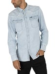 G-STAR RAW Men's Unisex 3301 Slim Shirt, Blue (lt aged D12697-D013-424), XXS