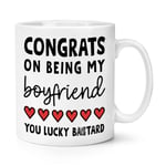 Congrats On Being My Boyfriend Lucky B-st-rd 10oz Mug Cup Valentine's Day Love