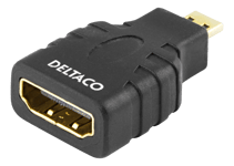 DELTACO – HDMI / mikro-HDMI-sovitin, musta (100027)