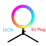 Suudada Colorful Color-Changing Led Lights Fill The Housing Of The Ring Light Photography Stand In Real Time, With A Remote Control For Youtube Photography-Russian Federation_26Cm Eu Plug