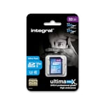 Integral 32GB UHS-II SD Card V90 Up to 300MBs Read and 270MBs Write Speed 1866X SDHC Professional High Speed Memory Card
