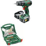 Bosch PSB 1800 LI-2 Cordless Hammer Drill Driver with 2x 18V Batteries and 50-Piece Accessory Set