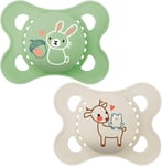 MAM Original Pure Soother 2-6 Months (Set of 2), Baby Soother Made from Sustain