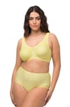 Ulla Popken Femme Grandes Tailles Soutien-Gorge de Maintien sans Armatures. Pendentif en Strass. Bonnet C-G Jaune Vanille 95C 658495600-95C