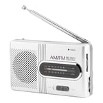 Universal Portable AM/FM Mini Radio Telescopic Antenna Stereo Speakers Receiver Music Player Suitable as a Gift for Parents, Grandparents or Friends