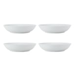 Chalk Porcelain Pasta Bowls, Set of 4, 23cm, White