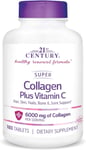 21st CENTURY Super Collagen &Vitamin C - 6000mg Serving - 180 TABLETS Fast - UK
