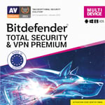 Bitdefender Total Security &amp; VPN Premium - 3 appareils - Renouvellement 2 ans - Upsell