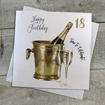 WHITE COTTON CARDS Carte Faite Main 18 Ans Motif Seau à Champagne Carte d'anniversaire