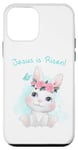 Coque pour iPhone 12 mini Jesus is Risen – Christian Faith Girls & Women Easter Bunny