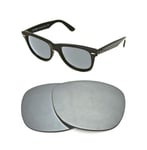 NEW POLARIZED CUSTOM SILVER ICE LENS FIT RAY BAN WAYFARER 2132 55mm SUNGLASSES