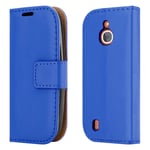 PIXFAB For Nokia 105 (2017) Leather Case, Phone Case, Magnetic Closure Full Protection Book Design Wallet Flip With [Card Slots] and [Kickstand] For Nokia 105 (2017) - Blue