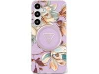 Guess Fodral För Samsung S25 Ultra Guhms25lhflpedu (Magnetiskt Iml Metall Glitter Blommor Triangel) Lila