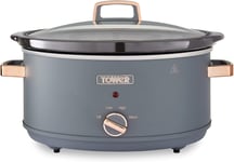 Tower T16043GRY Cavaletto 6.5 Litre Slow Cooker with 3 Heat Settings, Cool Touc