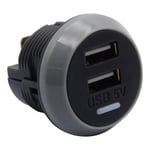 Dubbel USB-billaddare för biluttag, dubbla portar 12v-24v snabb billaddare för bilbuss Rv