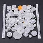 YUNIQUE GREEN-CLEAN-POWER - 75-Piece Gears and Pulleys Replacement Kit | For Robotics, Drones, RC Cars | Compatible with RC Helicopter, Tello DJI Battery, White, 75 Pieces, Plastic