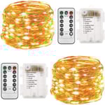Batteridrivna ljusslingor, 33 fot 100 LED-slingor, fjärrkontrolltimer, 8 lägen, 10 meter warm white