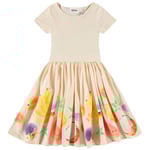 Molo Cissa Short-Sleeved Dress Dancing Fruits | Beige | 122/128 cm
