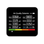 9 i 1 Luftkvalitetsmätare CO2-mätare Koldioxiddetektor CO2 CO TVOC HCHO PM2.5 PM1.0 PM10 Tempe